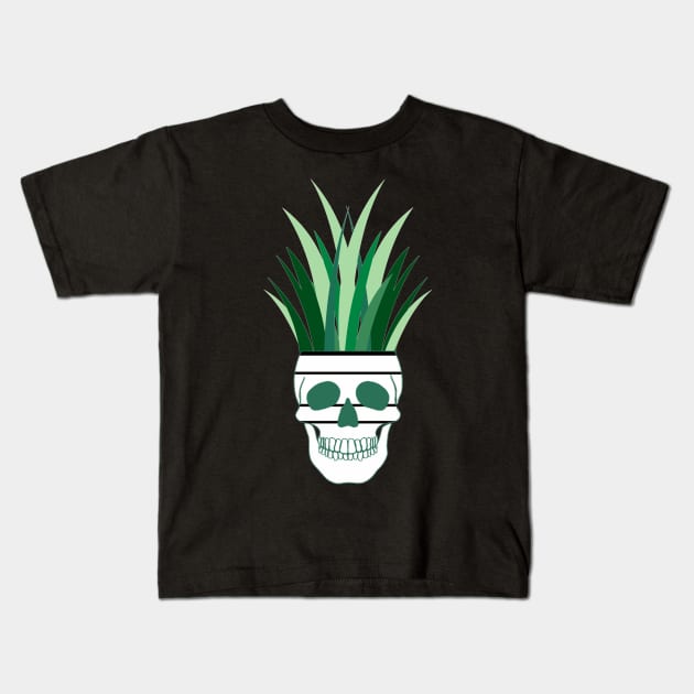 Skull and Plant Kids T-Shirt by Nuletto